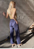 'Wide Leg Pant' Navy Raw Silk