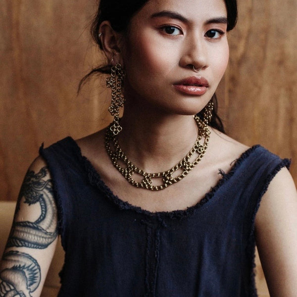 'Osha Earrings' Brass