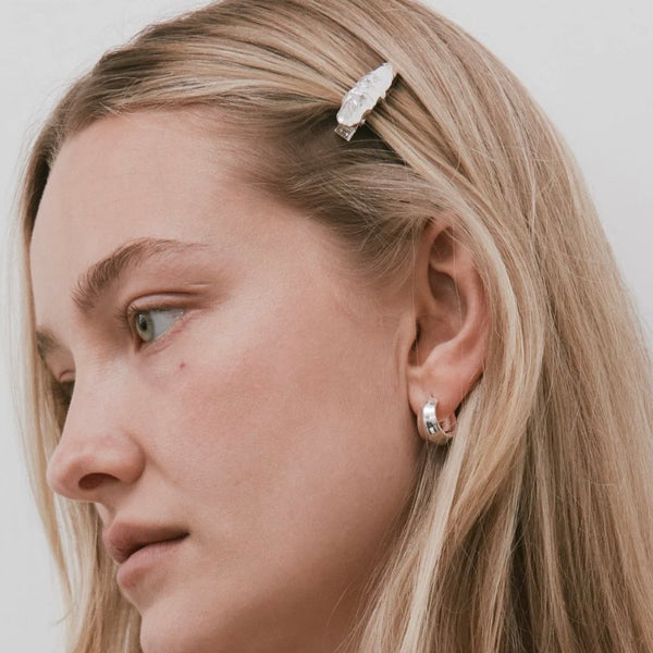 'Frida Hairclip' Textured Silver
