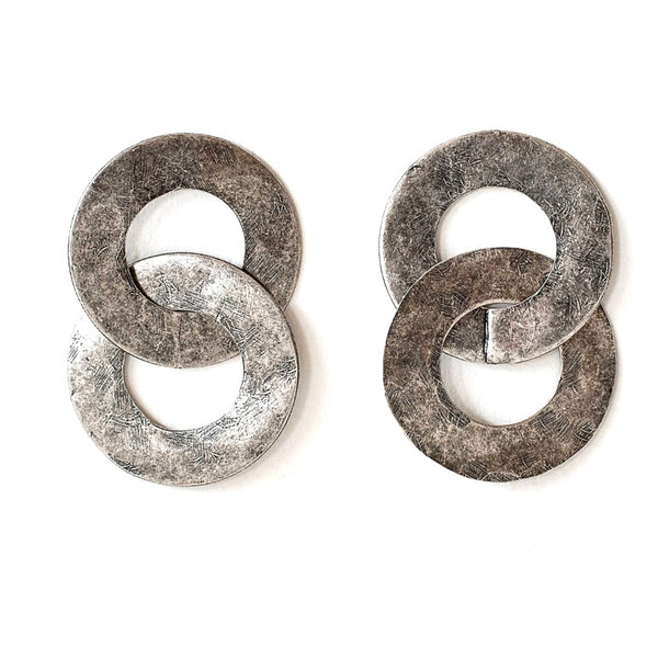 'Bayo Earrings' Antiqued Silver