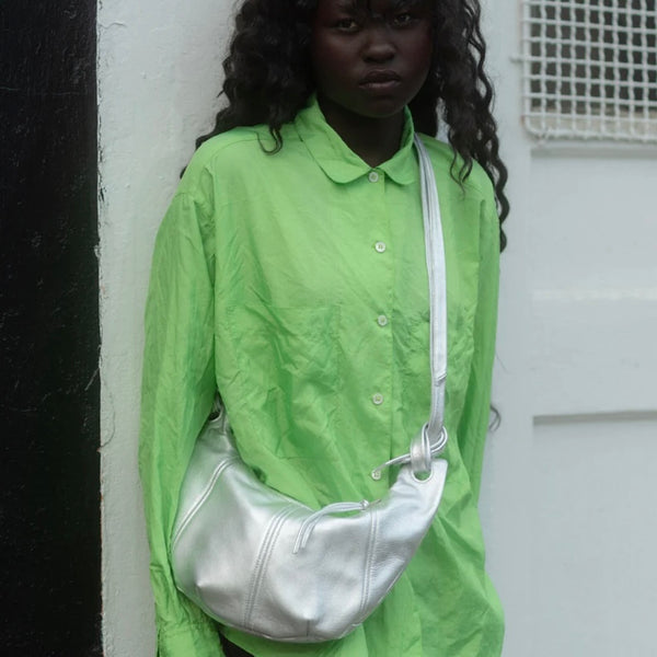 'Hobo Sling' Silver Leather