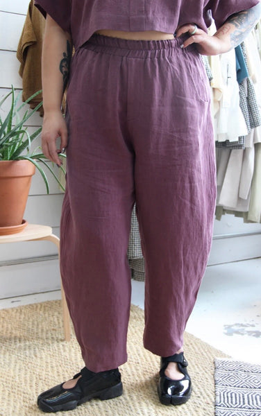 'Jacky Arc Pant' Petrol, Black, or Plum