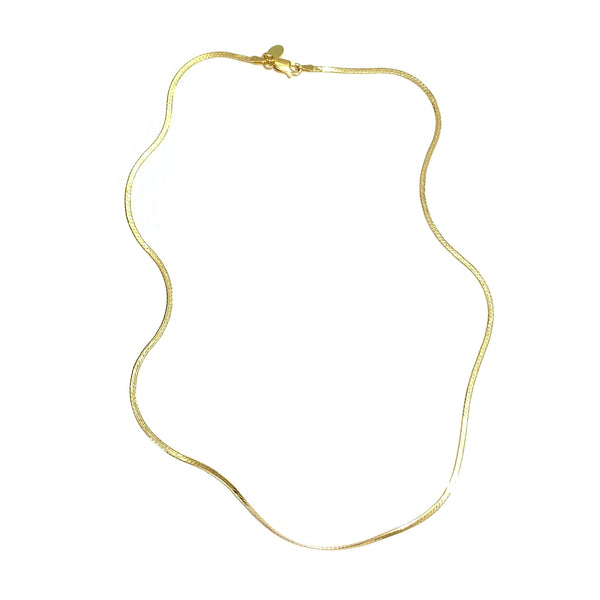 'Thin Herringbone Necklace' Silver or Gold