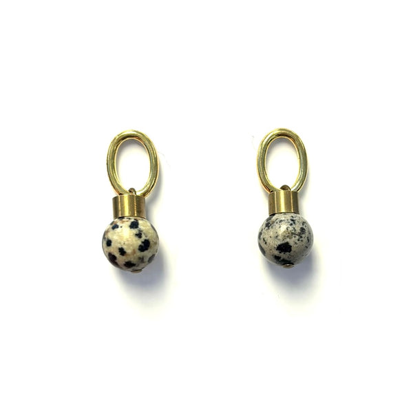 'Ion Drop Earring' Japser, Onyx, or Pearl