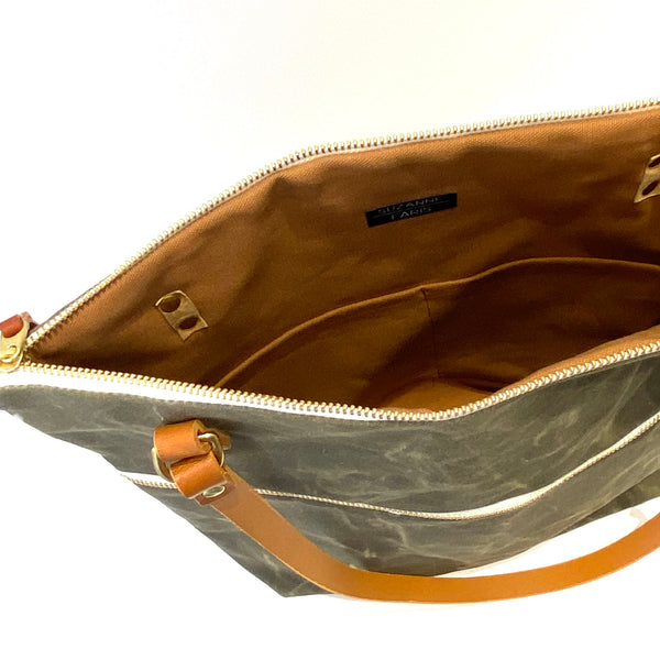 'Waxed Canvas Bag' Tan