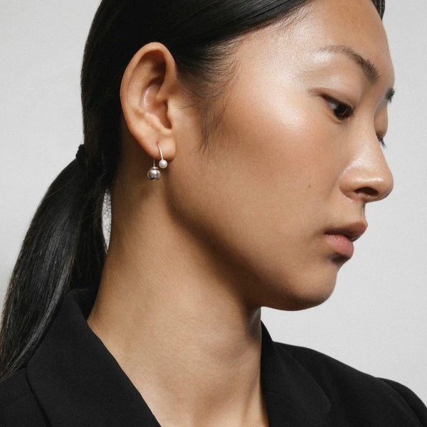 'Beatrice Earrings' Pearl with Silver