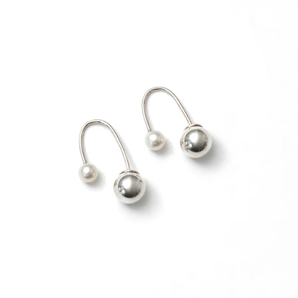 'Beatrice Earrings' Pearl with Silver