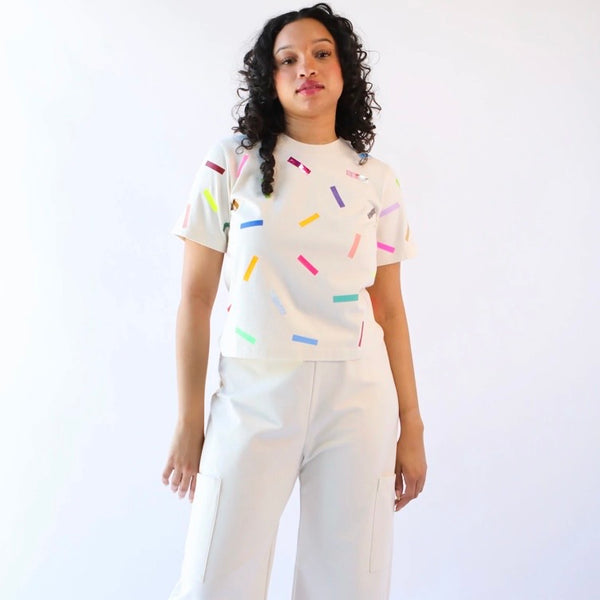 'Confetti Tee' Natural, Black, or Sepia