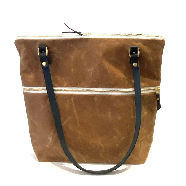 'Waxed Canvas Bag' Tan