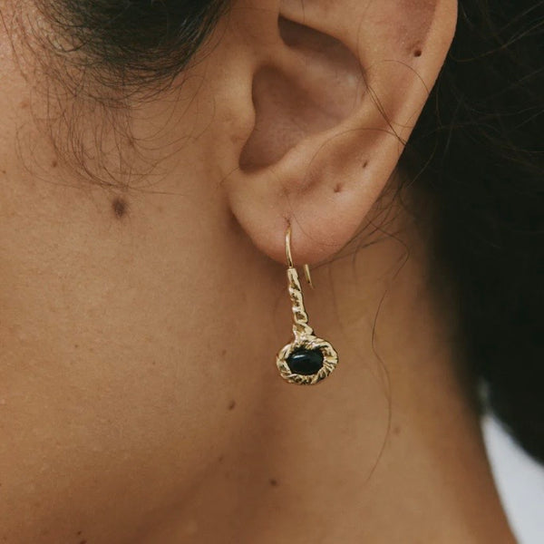 'Georgia Onyx Dangles' Gold