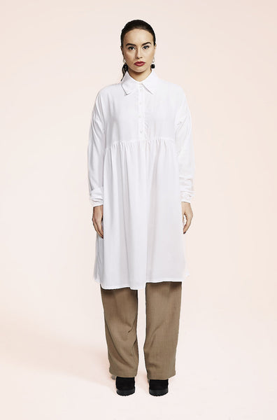 'Hadjani Shirt Dress' White