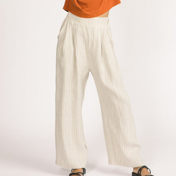 'Romy Pant' Natural with Stripes