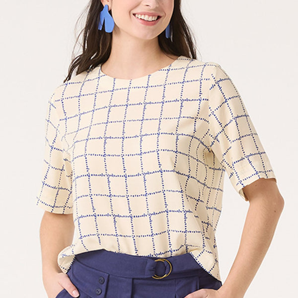 'Siderall Top' Blue Grid