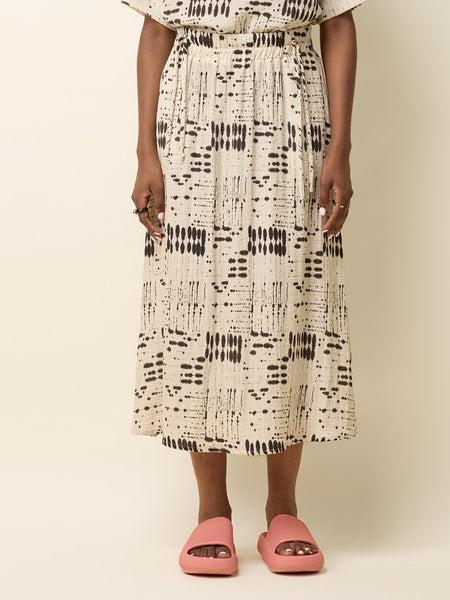 'Susan Skirt' Black Print or Natural Print