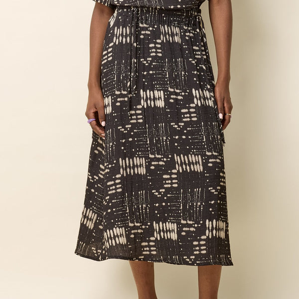 'Susan Skirt' Black Print or Natural Print