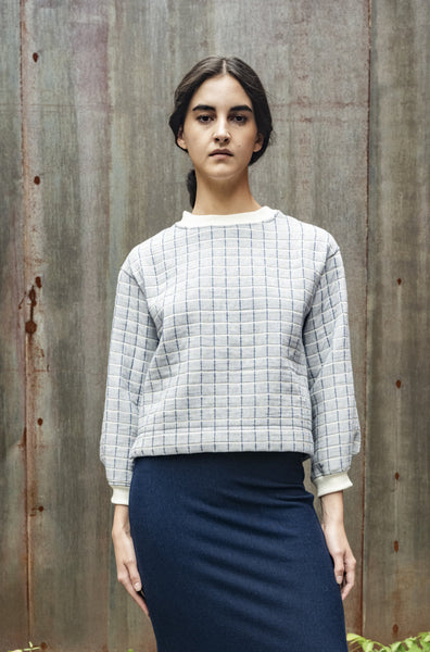 'Kyoto Crewneck' Blue Tiles