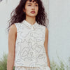 'Lee Top' Cream/Black