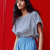 'Thera Top' Marine/Cream Stripe