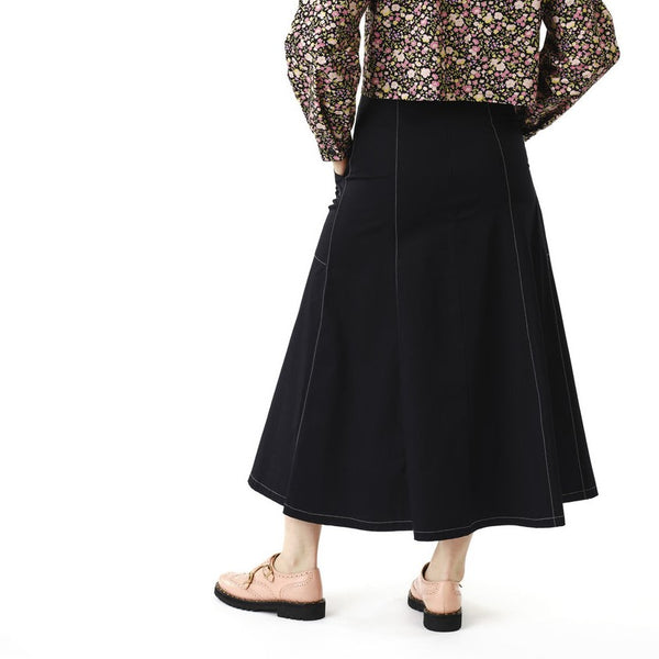 'Volans Fluted Skirt' Black