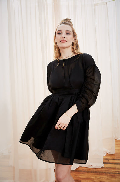 'Lagertha Dress' Sheer Black