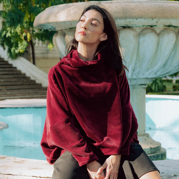 'Amsterdam Sweater' Rosewood, Juniper, and Black