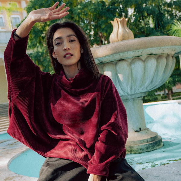 'Amsterdam Sweater' Rosewood, Juniper, and Black