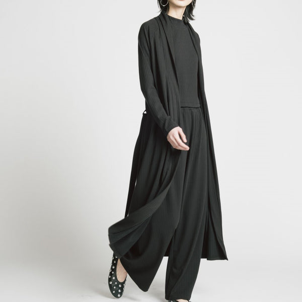 'Support Cardigan' Black Rib