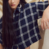 'Jetta Top' Navy Plaid