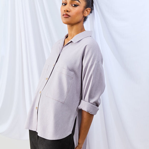 'Raven Button Up' Moonstone