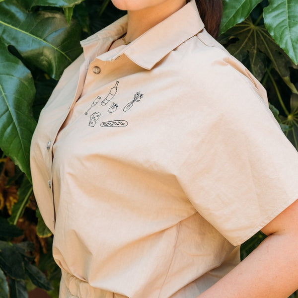 'Portofino Button Up' Green or Beige