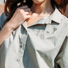 'Portofino Button Up' Green or Beige