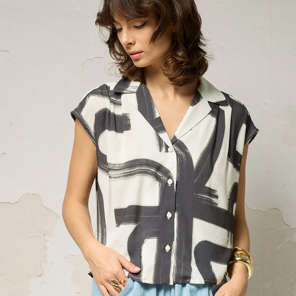 'Hemera Blouse' Black Shodo