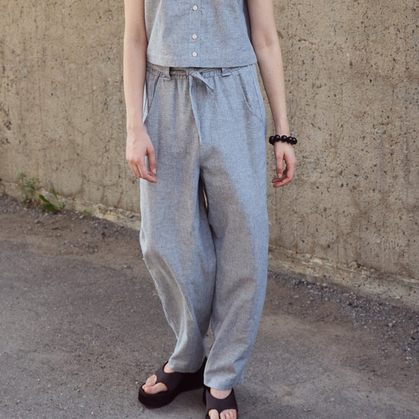 'Edward Pant' Blue/Cream Fine Stripe