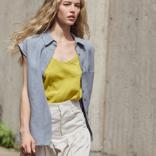 'Cameron Button Up' Blue Stripe