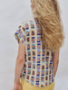 'Haley Button Up' Blue Gold
