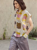 'Haley Button Up' Blue Gold