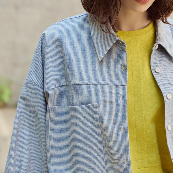 'Jacob Button Up Shirt' Beige Stripe