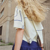 'Brooke Blouse' Butter Green Line or Blue Flower