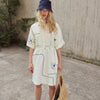 'Bevin Shirt Dress' Blue Flowers or Butter Green Lines