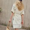 'Bevin Shirt Dress' Blue Flowers or Butter Green Lines