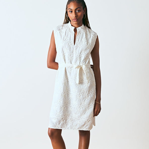 'Mowat Dress' White Floral Eyelet