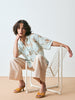 'Sterling Button Up' Open Blue Eyelet
