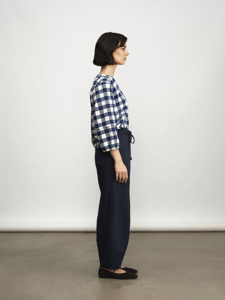 'Daphne Blouse' Navy Check