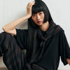 'Triangle Scarf' Violet or Cream/Black Check or Black