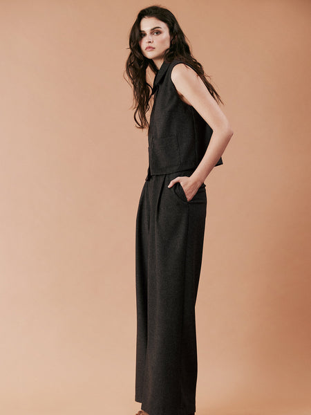 'Remi Pant' Charcoal Tweed