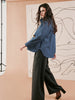 'Noor Jacket' Dark Indigo Check