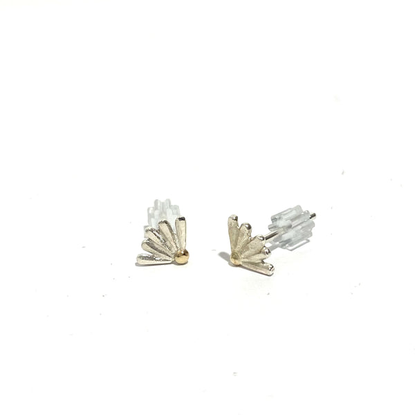 'Magnolia 5 Petal Stud' Sterling with Gold