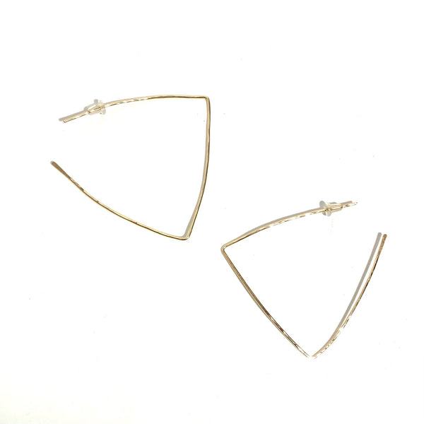 'Triangle Hoops' Yellow Gold Fill