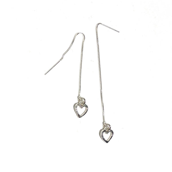 'Open Heart Threaders' Sterling Silver