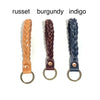 'Braided Leather Key Ring/Wristlet' Assorted Colours